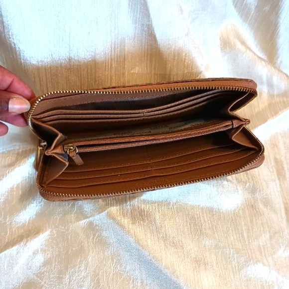 Michael Kors Python Embossed Brown Leather Jetset Wallet - Picture 4 of 15